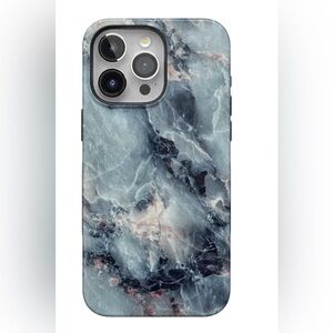 Marble Design Phone Case - Blue and Black